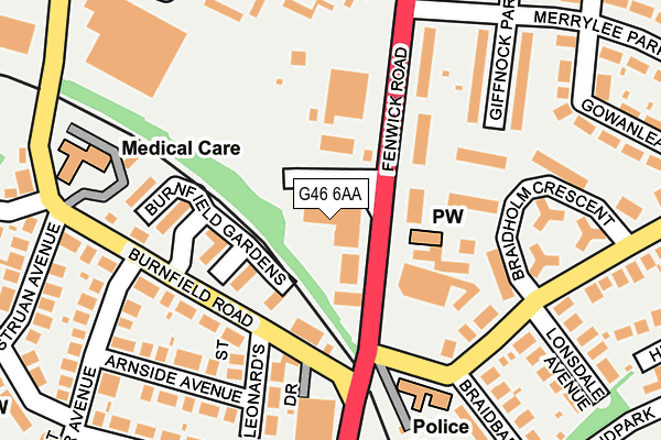 G46 6AA map - OS OpenMap – Local (Ordnance Survey) G46 6AA map - OS OpenMap – Local (Ordnance Survey)