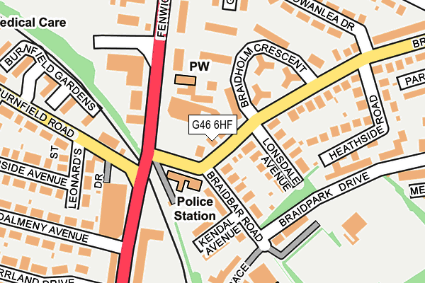 G46 6HF map - OS OpenMap – Local (Ordnance Survey) G46 6HF map - OS OpenMap – Local (Ordnance Survey)
