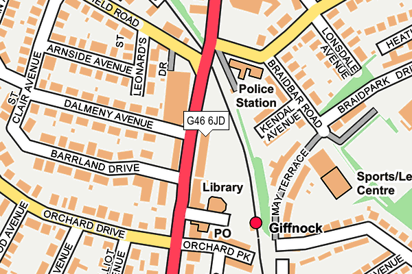 G46 6JD map - OS OpenMap – Local (Ordnance Survey) G46 6JD map - OS OpenMap – Local (Ordnance Survey)