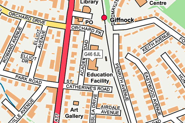 G46 6JL map - OS OpenMap – Local (Ordnance Survey) G46 6JL map - OS OpenMap – Local (Ordnance Survey)
