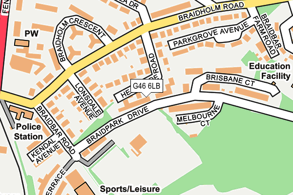 G46 6LB map - OS OpenMap – Local (Ordnance Survey) G46 6LB map - OS OpenMap – Local (Ordnance Survey)