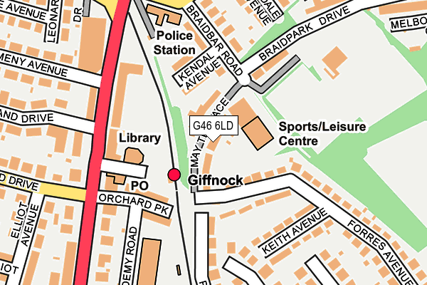 G46 6LD map - OS OpenMap – Local (Ordnance Survey) G46 6LD map - OS OpenMap – Local (Ordnance Survey)