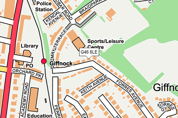 G46 6LE map - OS OpenMap – Local (Ordnance Survey) G46 6LE map - OS OpenMap – Local (Ordnance Survey)