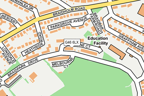 G46 6LX map - OS OpenMap – Local (Ordnance Survey) G46 6LX map - OS OpenMap – Local (Ordnance Survey)