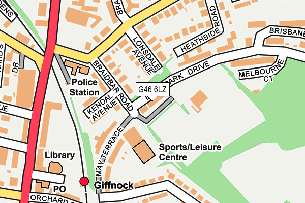 G46 6LZ map - OS OpenMap – Local (Ordnance Survey) G46 6LZ map - OS OpenMap – Local (Ordnance Survey)