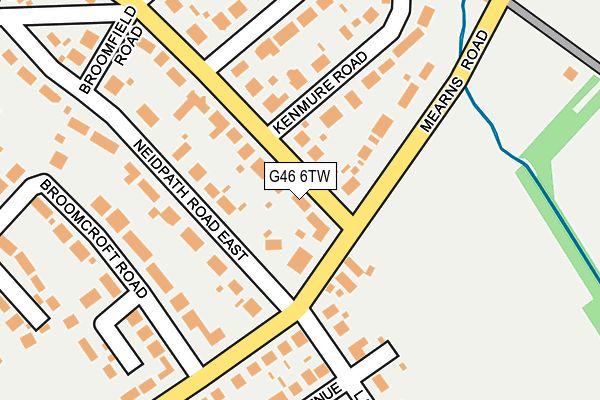 G46 6TW map - OS OpenMap – Local (Ordnance Survey) G46 6TW map - OS OpenMap – Local (Ordnance Survey)