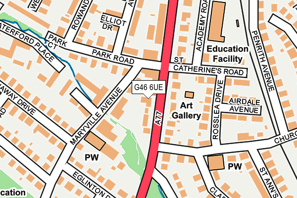 G46 6UE map - OS OpenMap – Local (Ordnance Survey) G46 6UE map - OS OpenMap – Local (Ordnance Survey)