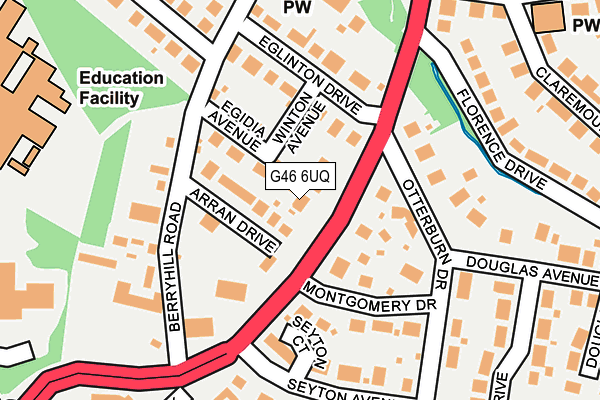 G46 6UQ map - OS OpenMap – Local (Ordnance Survey)