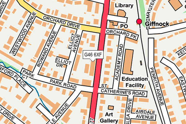 G46 6XF map - OS OpenMap – Local (Ordnance Survey) G46 6XF map - OS OpenMap – Local (Ordnance Survey)