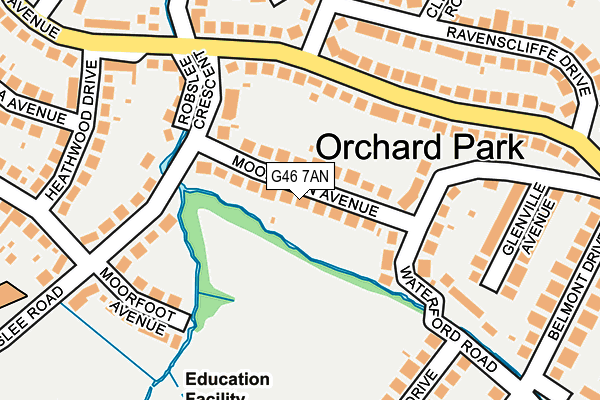 G46 7AN map - OS OpenMap – Local (Ordnance Survey)