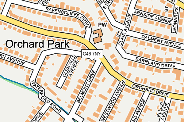 G46 7NY map - OS OpenMap – Local (Ordnance Survey)