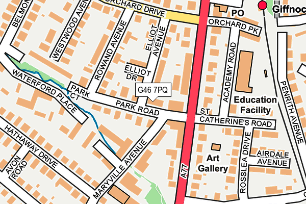 G46 7PQ map - OS OpenMap – Local (Ordnance Survey)