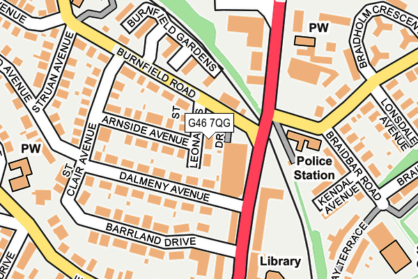 G46 7QG map - OS OpenMap – Local (Ordnance Survey) G46 7QG map - OS OpenMap – Local (Ordnance Survey)