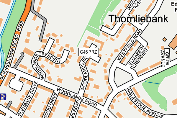G46 7RZ map - OS OpenMap – Local (Ordnance Survey)