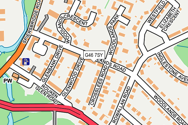 G46 7SY map - OS OpenMap – Local (Ordnance Survey)