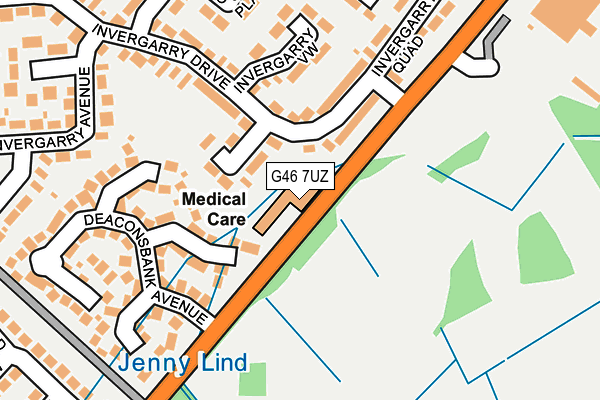 G46 7UZ map - OS OpenMap – Local (Ordnance Survey)
