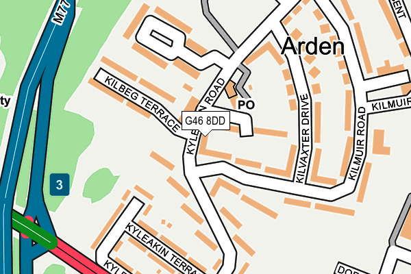 G46 8DD map - OS OpenMap – Local (Ordnance Survey)