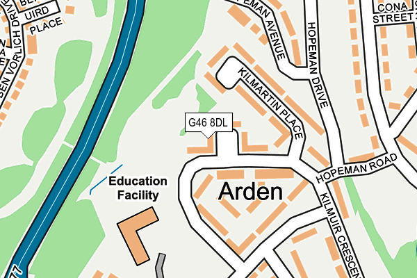 G46 8DL map - OS OpenMap – Local (Ordnance Survey) G46 8DL map - OS OpenMap – Local (Ordnance Survey)