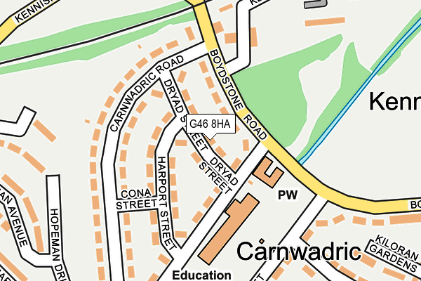 G46 8HA map - OS OpenMap – Local (Ordnance Survey) G46 8HA map - OS OpenMap – Local (Ordnance Survey)
