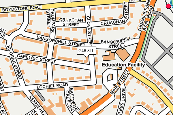 G46 8LL map - OS OpenMap – Local (Ordnance Survey) G46 8LL map - OS OpenMap – Local (Ordnance Survey)
