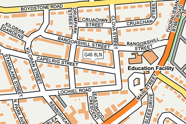 G46 8LN map - OS OpenMap – Local (Ordnance Survey) G46 8LN map - OS OpenMap – Local (Ordnance Survey)