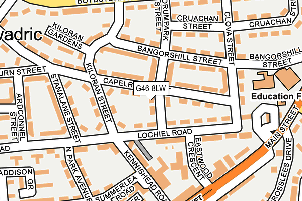 G46 8LW map - OS OpenMap – Local (Ordnance Survey) G46 8LW map - OS OpenMap – Local (Ordnance Survey)