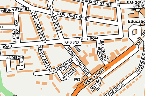 G46 8NX map - OS OpenMap – Local (Ordnance Survey) G46 8NX map - OS OpenMap – Local (Ordnance Survey)