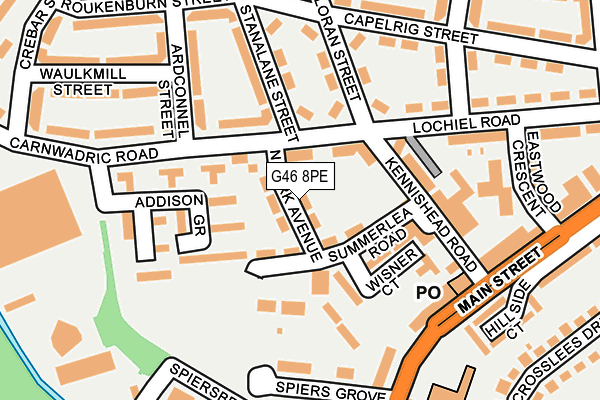 G46 8PE map - OS OpenMap – Local (Ordnance Survey) G46 8PE map - OS OpenMap – Local (Ordnance Survey)