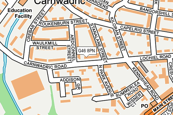 G46 8PN map - OS OpenMap – Local (Ordnance Survey) G46 8PN map - OS OpenMap – Local (Ordnance Survey)