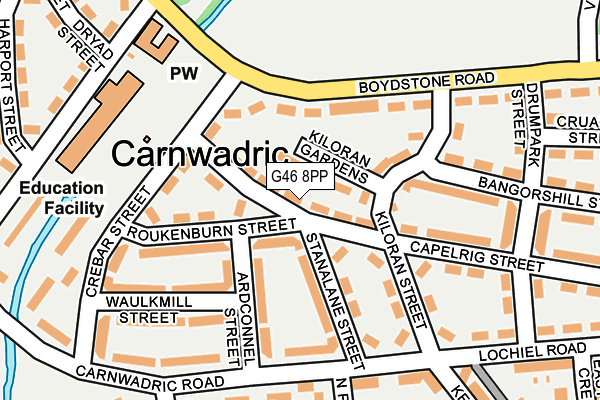 G46 8PP map - OS OpenMap – Local (Ordnance Survey) G46 8PP map - OS OpenMap – Local (Ordnance Survey)