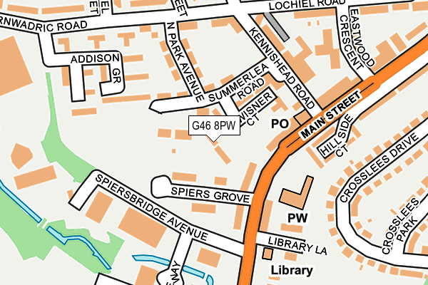 G46 8PW map - OS OpenMap – Local (Ordnance Survey) G46 8PW map - OS OpenMap – Local (Ordnance Survey)