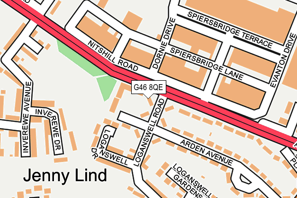 G46 8QE map - OS OpenMap – Local (Ordnance Survey) G46 8QE map - OS OpenMap – Local (Ordnance Survey)