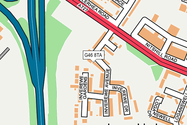 G46 8TA map - OS OpenMap – Local (Ordnance Survey) G46 8TA map - OS OpenMap – Local (Ordnance Survey)