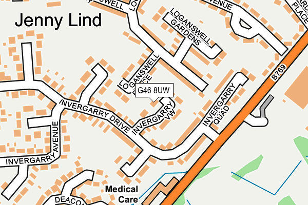 G46 8UW map - OS OpenMap – Local (Ordnance Survey) G46 8UW map - OS OpenMap – Local (Ordnance Survey)