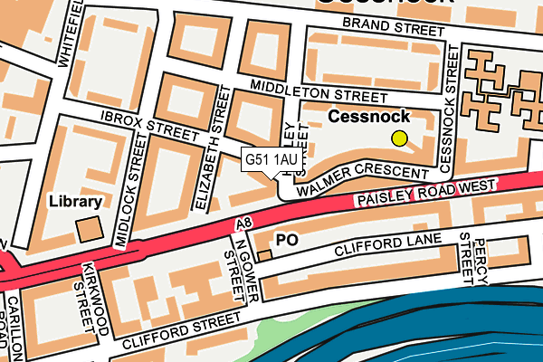 G51 1AU map - OS OpenMap – Local (Ordnance Survey)