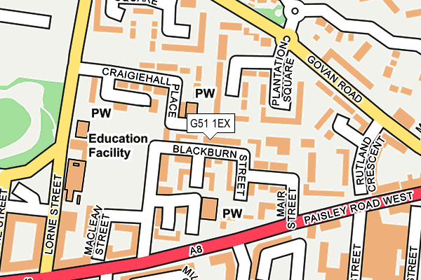 G51 1EX map - OS OpenMap – Local (Ordnance Survey) G51 1EX map - OS OpenMap – Local (Ordnance Survey)