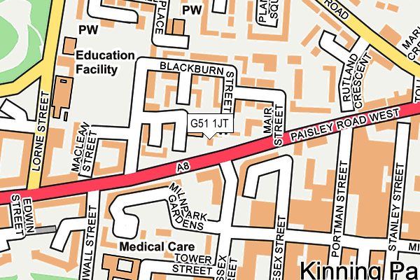 G51 1JT map - OS OpenMap – Local (Ordnance Survey)