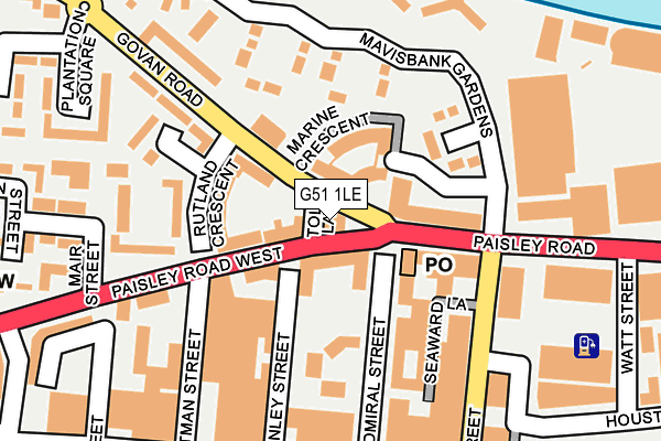 G51 1LE map - OS OpenMap – Local (Ordnance Survey) G51 1LE map - OS OpenMap – Local (Ordnance Survey)