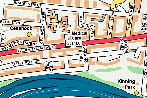 G51 1LU map - OS OpenMap – Local (Ordnance Survey)
