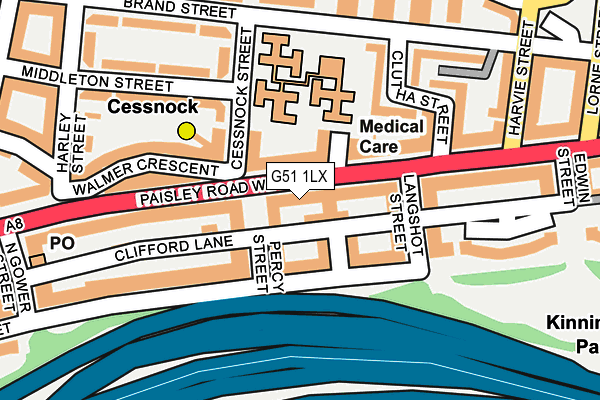 G51 1LX map - OS OpenMap – Local (Ordnance Survey)