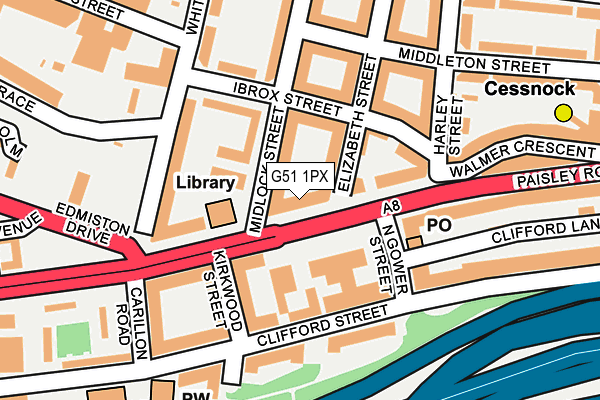 G51 1PX map - OS OpenMap – Local (Ordnance Survey) G51 1PX map - OS OpenMap – Local (Ordnance Survey)
