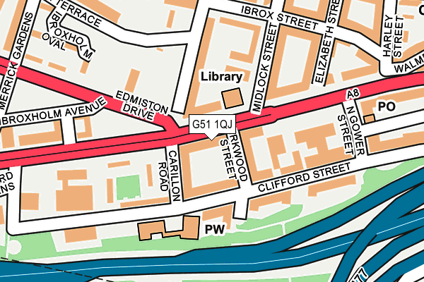 G51 1QJ map - OS OpenMap – Local (Ordnance Survey) G51 1QJ map - OS OpenMap – Local (Ordnance Survey)