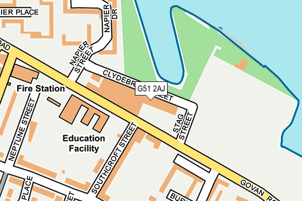 G51 2AJ map - OS OpenMap – Local (Ordnance Survey) G51 2AJ map - OS OpenMap – Local (Ordnance Survey)