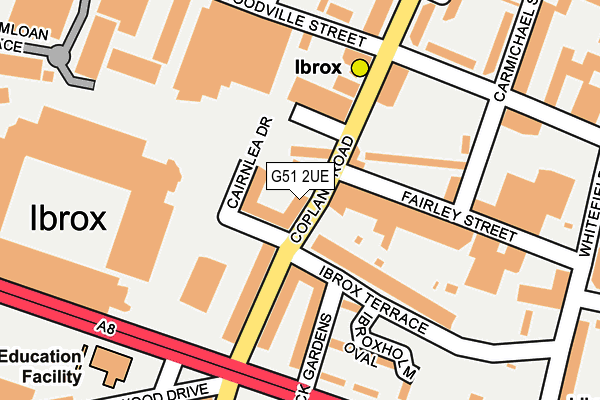 G51 2UE map - OS OpenMap – Local (Ordnance Survey) G51 2UE map - OS OpenMap – Local (Ordnance Survey)