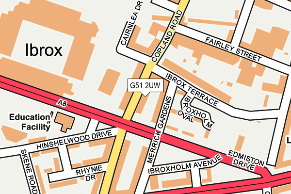 G51 2UW map - OS OpenMap – Local (Ordnance Survey) G51 2UW map - OS OpenMap – Local (Ordnance Survey)