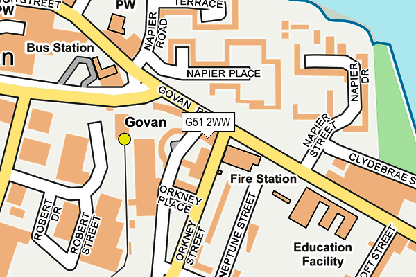 G51 2WW map - OS OpenMap – Local (Ordnance Survey) G51 2WW map - OS OpenMap – Local (Ordnance Survey)