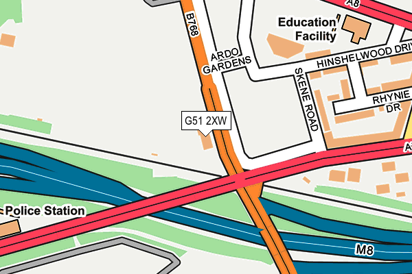 G51 2XW map - OS OpenMap – Local (Ordnance Survey) G51 2XW map - OS OpenMap – Local (Ordnance Survey)
