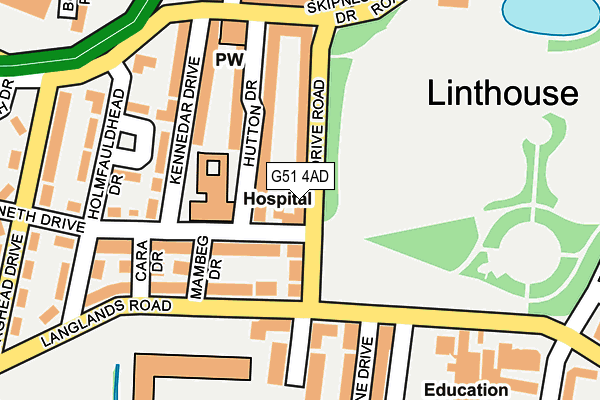 G51 4AD map - OS OpenMap – Local (Ordnance Survey) G51 4AD map - OS OpenMap – Local (Ordnance Survey)