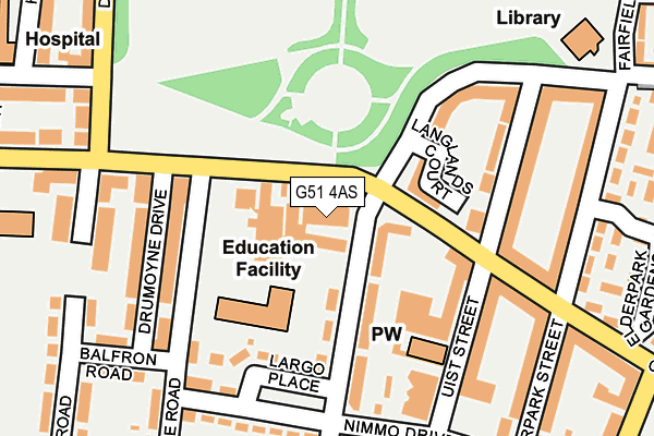 G51 4AS map - OS OpenMap – Local (Ordnance Survey)
