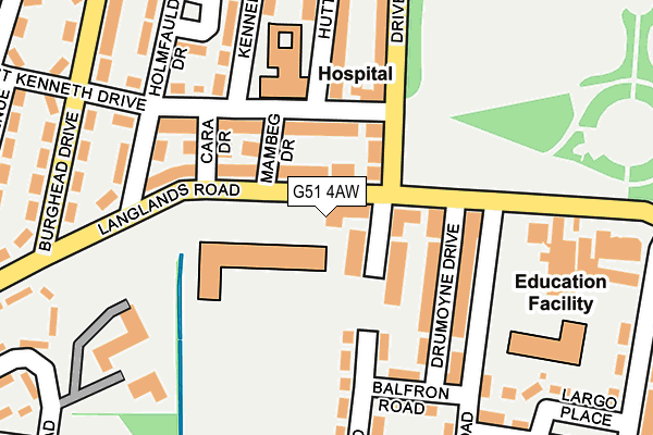 G51 4AW map - OS OpenMap – Local (Ordnance Survey) G51 4AW map - OS OpenMap – Local (Ordnance Survey)